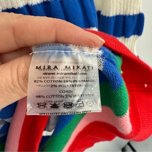 Mira Mikati Striped Cotton Blend Mixed Media Hoodie Sweater Size 40 or US 8 - Picture 12 of 14